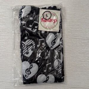 FABULEGS musical note leggings size L. NWT